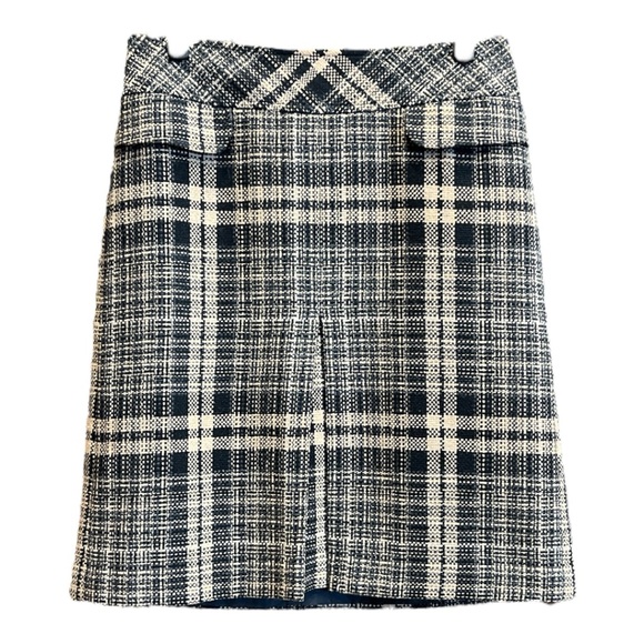 Ann Taylor Black and White Plaid Skirt SZ 8 - Picture 1 of 13